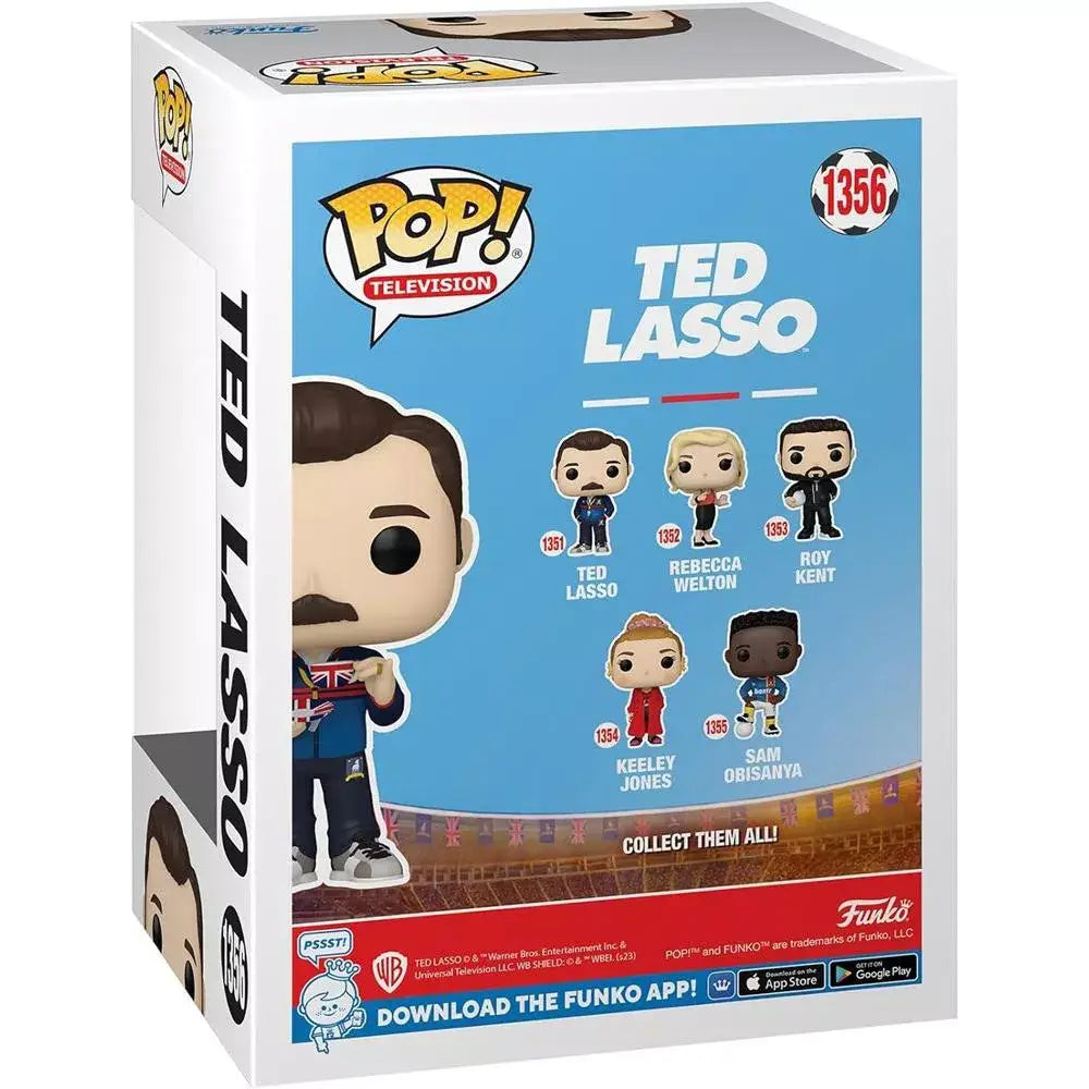 Funko Pop! TV: Ted Lasso - Ted Lasso with Teacup Amazon Exclusive. This figure perfectly captures Ted’s upbeat personality and quirky charm, portrayed by Jason Sudeikis. F-66480 thumbnail