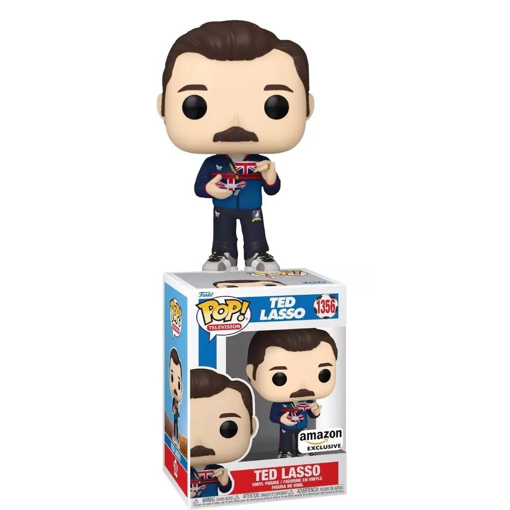 Funko Pop! TV: Ted Lasso - Ted Lasso with Teacup Amazon Exclusive. This figure perfectly captures Ted’s upbeat personality and quirky charm, portrayed by Jason Sudeikis. F-66480 thumbnail