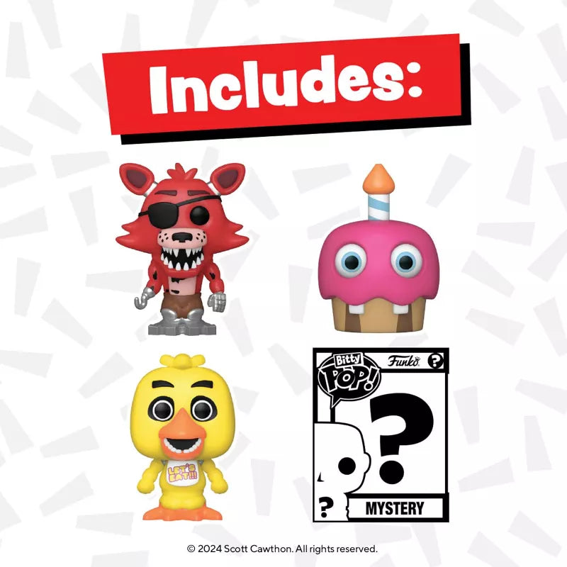 Funko Bitty POP! Five Nights at Freddy's (FNAF) Foxy, Cupcake, Chica, & Mystery thumbnail