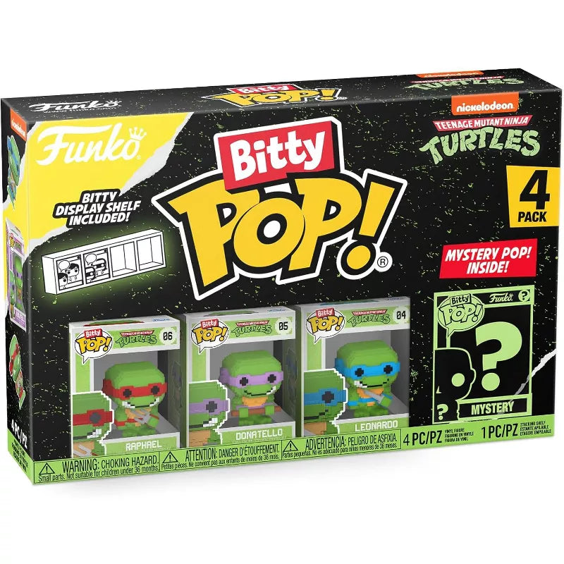 Funko Bitty POP! Teenage Mutant Ninja Turtles (TMNT) 4-Pack - Raphael, Donatello, Leonardo, and A Surprise Mystery Mini Figure thumbnail