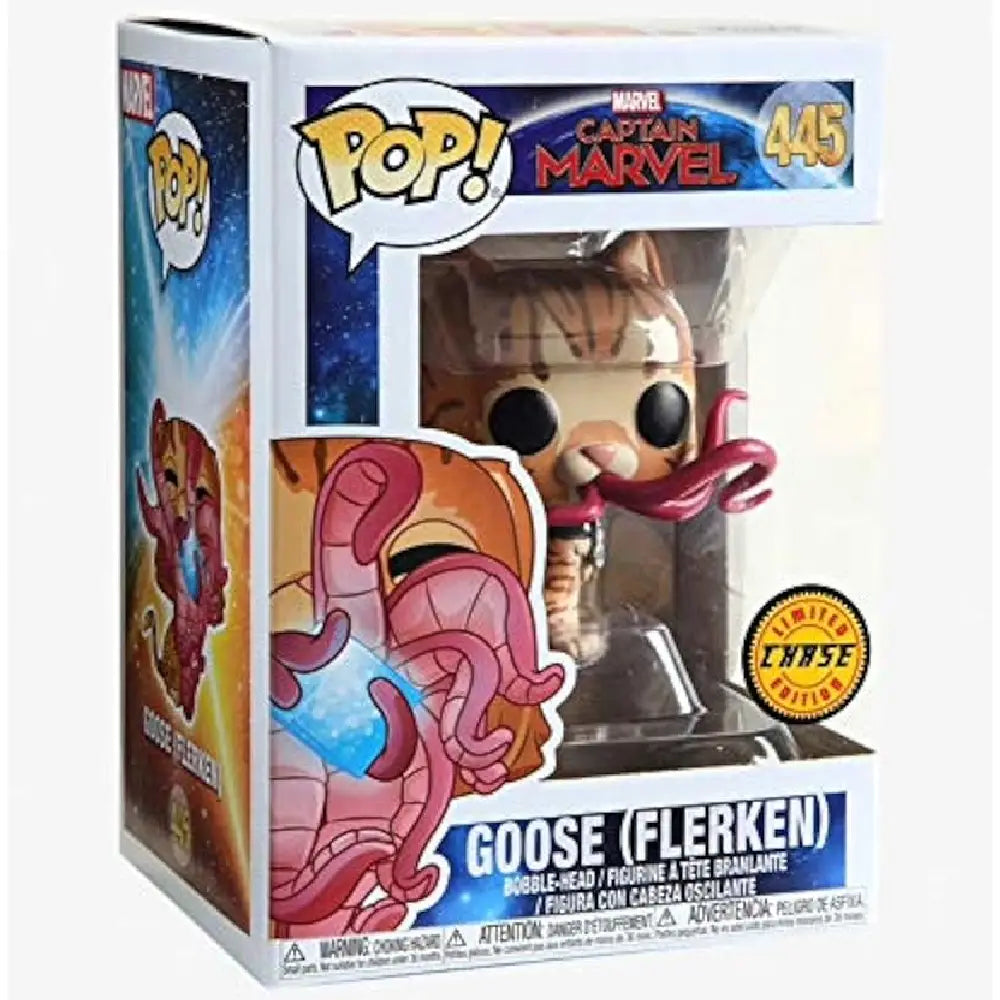 Funko Pop! Marvel: Captain Marvel - Goose (Flerken) Closed Mouth Chase Limited Edition.  The exaggerated Funko POP! style adds a whimsical flair, while still honoring the character’s unique and surprising nature. F-CHS-37687 thumbnail