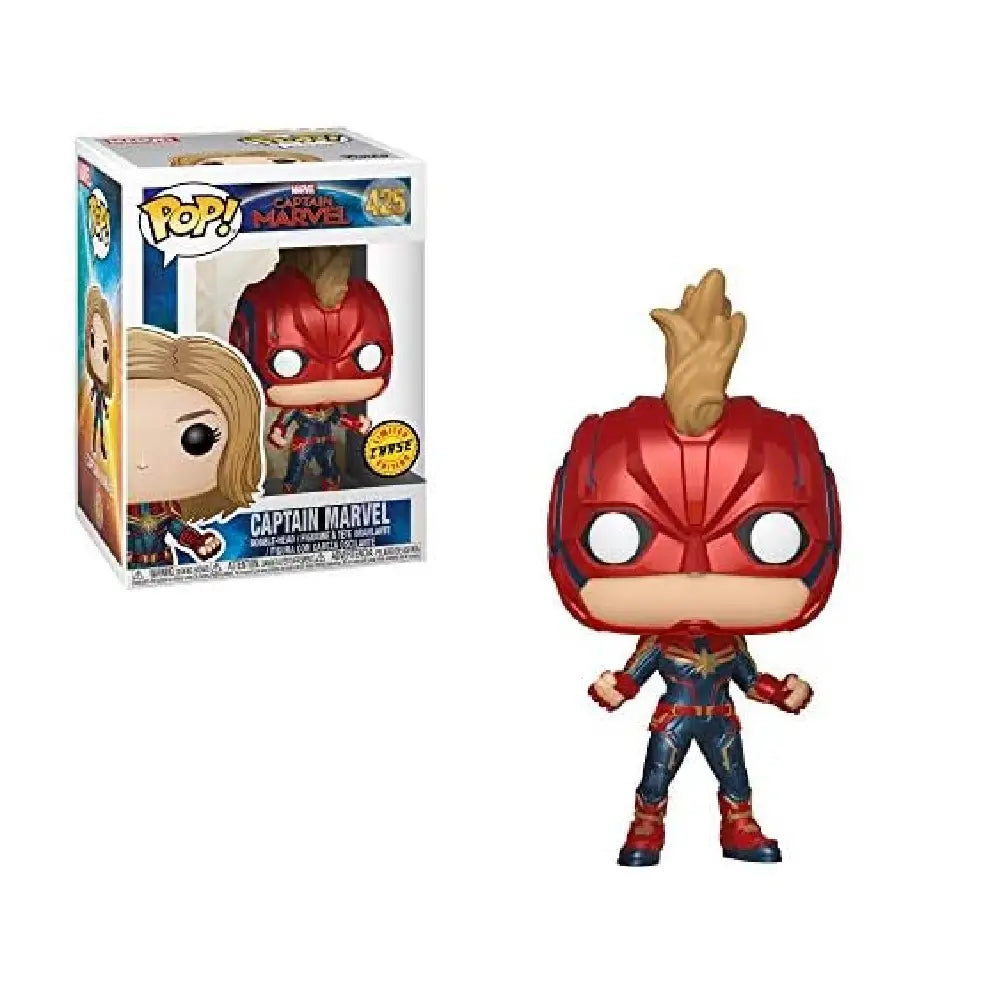 Funko Pop! Marvel: Captain Marvel - Captain Marvel Masked Chase Bobblehead. This Chase variant is a rare and sought-after edition, making it a must-have for serious collectors and Marvel fans alike. F-CHE-6341 thumbnail