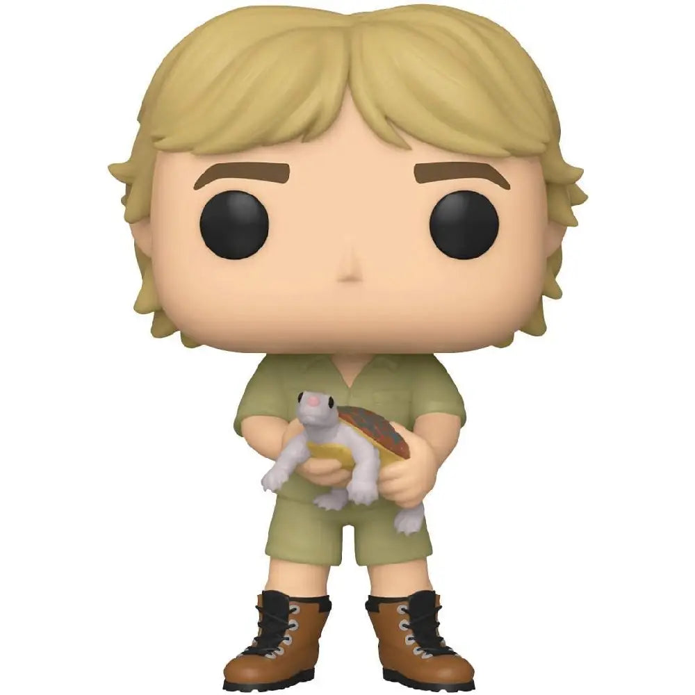 Funko Pop! TV: Crocodile Hunter - Steve Irwin with Turtle Chase. This Funko Pop! CHASE figure stands about 3.75 inches tall and features Steve Irwin, famously known as the Crocodile Hunter, dressed in his signature khaki outfit. F-CHASE-43977 thumbnail