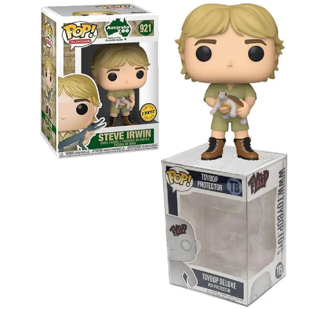 Funko Pop! TV: Crocodile Hunter - Steve Irwin with Turtle Chase. This Funko Pop! CHASE figure stands about 3.75 inches tall and features Steve Irwin, famously known as the Crocodile Hunter, dressed in his signature khaki outfit. F-CHASE-43977 thumbnail