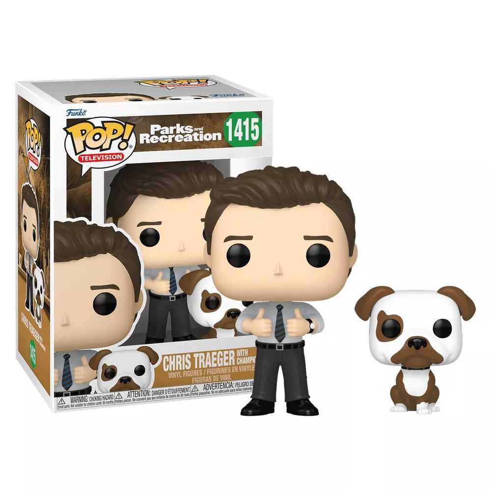 Funko POP! & Buddy Chris Traeger with Champion Vinyl Figure thumbnail