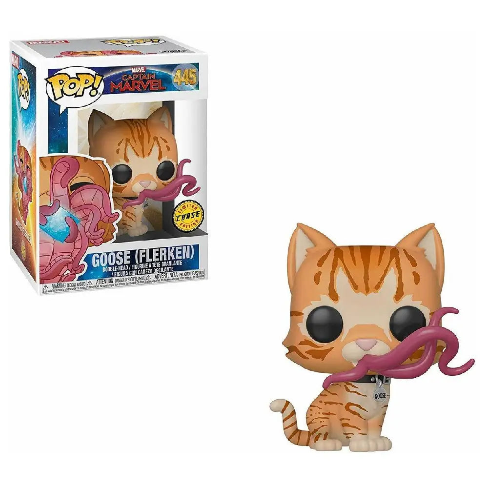 Funko Pop! Marvel: Captain Marvel - Goose (Flerken) Closed Mouth Chase Limited Edition.  The exaggerated Funko POP! style adds a whimsical flair, while still honoring the character’s unique and surprising nature. F-CHS-37687 thumbnail