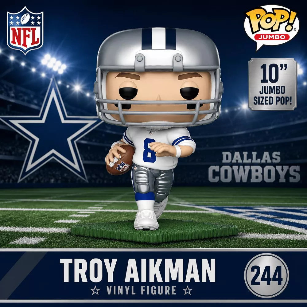 Funko POP! Jumbo Dallas Cowboys Troy Aikman Figure #244 #79586 thumbnail