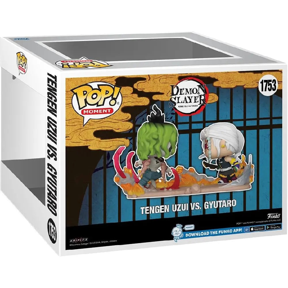 Funko POP Moments: DS - Tengen Uzui Vs Gyutaro - Demon Slayer.  Add to your Demon Slayer collection with this Pop! Moment showcasing the epic battle between Pop! Tengen Uzui and Pop! Gyutaro.  F-80338 thumbnail