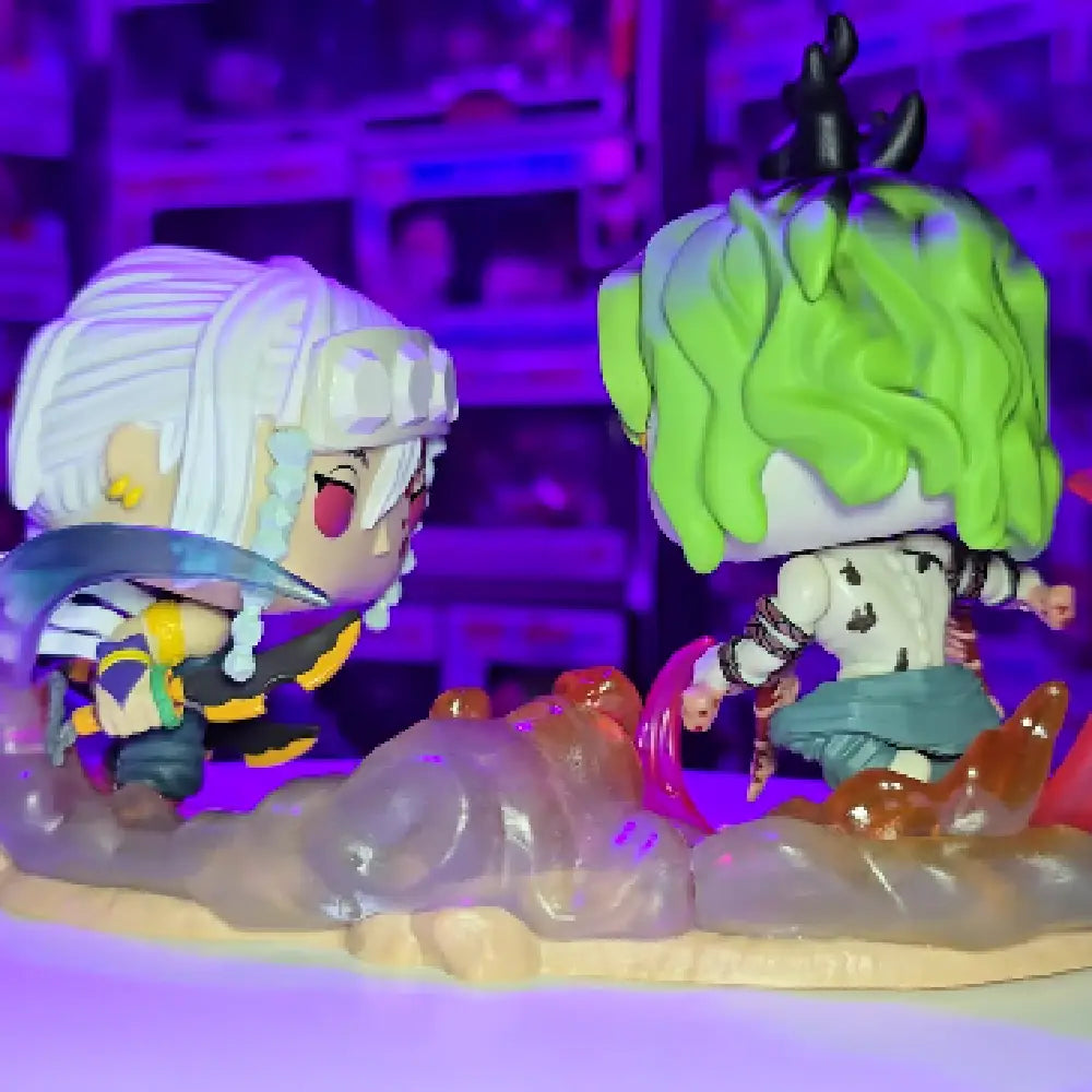 Funko POP Moments: DS - Tengen Uzui Vs Gyutaro - Demon Slayer.  Add to your Demon Slayer collection with this Pop! Moment showcasing the epic battle between Pop! Tengen Uzui and Pop! Gyutaro.  F-80338 thumbnail