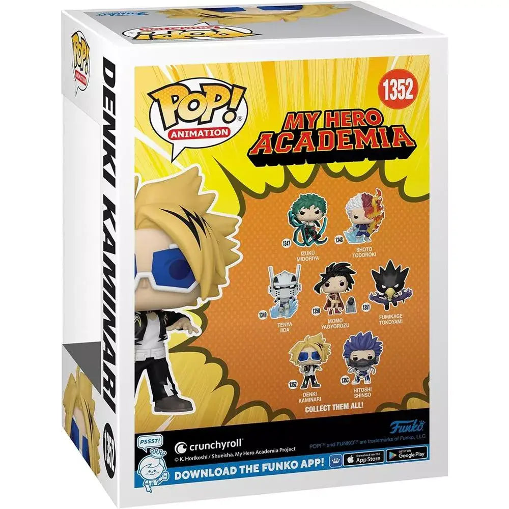 Funko! Pop Animation: My Hero Academia - Denki Kaminari (Glow in The Dark) Amazon Exclusive. This limited edition collectible showcases Denki Kaminari, the electrifying hero-in-training from the popular anime My Hero Academia. F-69214 thumbnail
