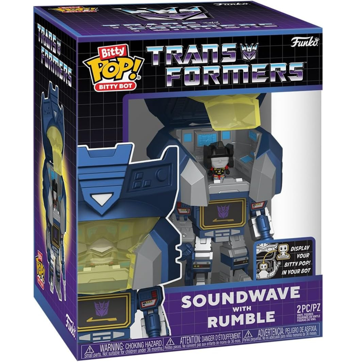 Funko Pop! Bitty Bots: Transformers – Soundwave with Rumble – Vinyl Figure thumbnail