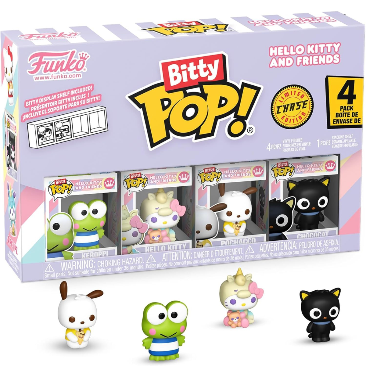 Funko Pop! Bitty: Sanrio – Keroppi, Hello Kitty (Unicorn Party), Pochacco, and Chase Mini Figures thumbnail