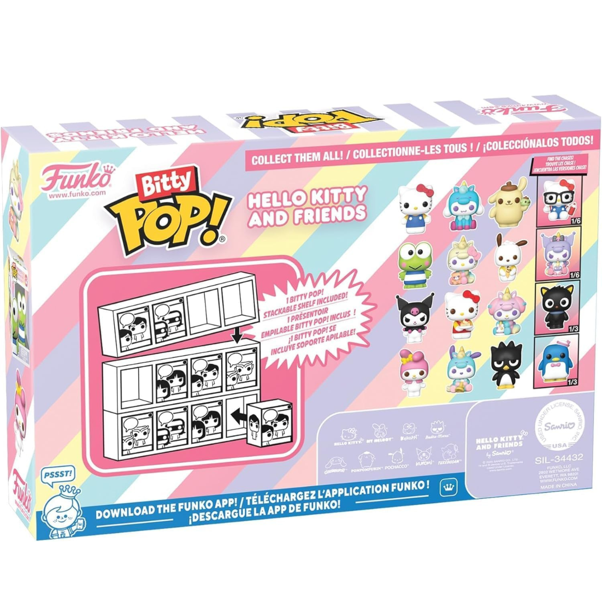 Funko Pop! Bitty: Sanrio – Kuromi, Hello Kitty (Ice Cream), My Melody (Unicorn Party), and Chase Mini Figures thumbnail