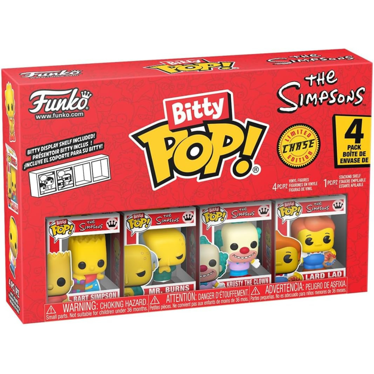 Funko Pop! Bitty: The Simpsons – Bart Simpson, Mr. Burns, Krusty the Clown, and a Mystery Chase Mini Figure thumbnail