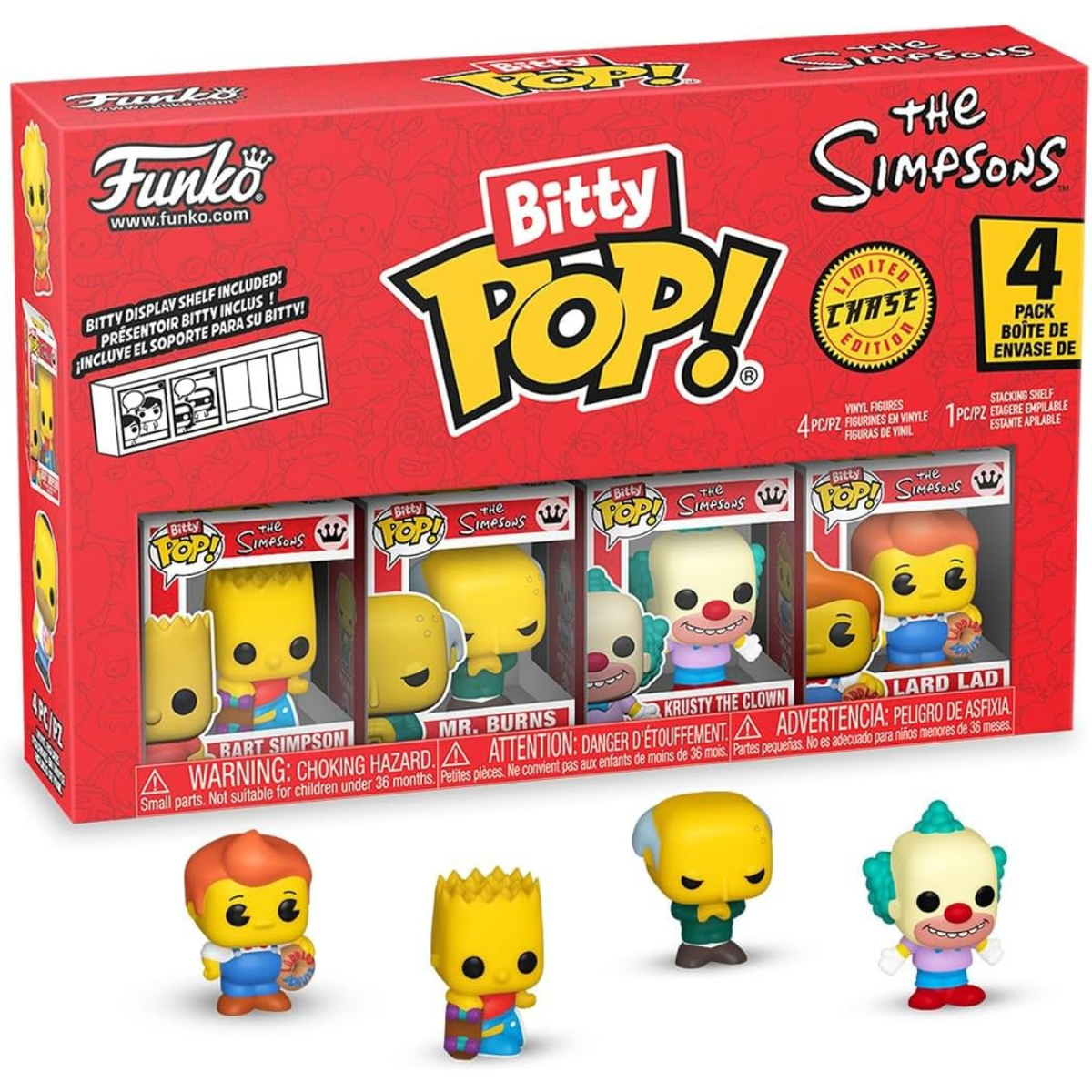 Funko Pop! Bitty: The Simpsons – Bart Simpson, Mr. Burns, Krusty the Clown, and a Mystery Chase Mini Figure thumbnail