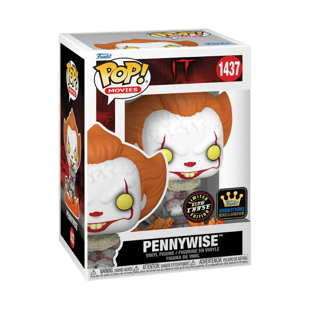 Funko Pop! Dancing Pennywise (It) CHASE  Specialty Series Exclusive. An essential collectible for horror fans and admirers of Stephen King's classic story, capturing a key scene from the eerie world of Derry. F-CHASE-73942 thumbnail