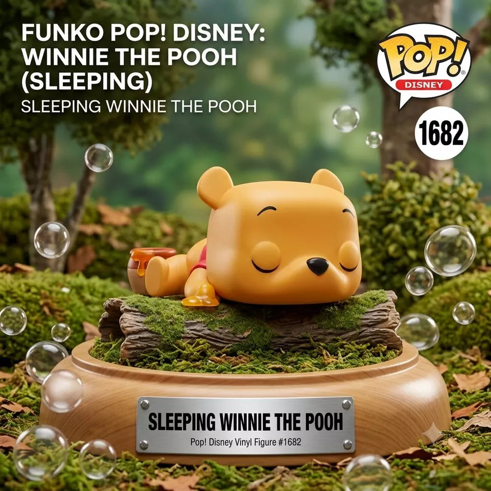 Funko POP! Disney Sleeping Pooh Vinyl Figure #1682 #90265 thumbnail