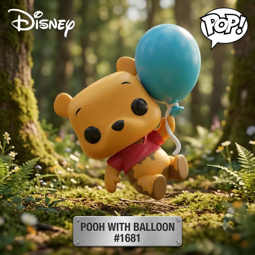 Funko POP! Disney Pooh with Balloon Vinyl Figure #1681 #90264 thumbnail