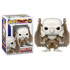 Funko Pop! Marvel Spider-Man: Across The Spider-Verse - Medieval Vulture. This collectible showcases the striking Medieval Vulture, a fascinating character from the animated film Spider-Man: Across The Spider-Verse. F-65731