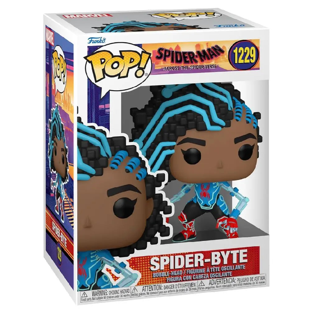 Funko Pop! Marvel: Spider-Man: Across The Spider-Verse - Spider-Byte. Leap into adventure with the cybernetic Pop! Spider-Byte! This exclusive figure is an essential addition for any Spider-Man fan’s collection. F-65728 thumbnail