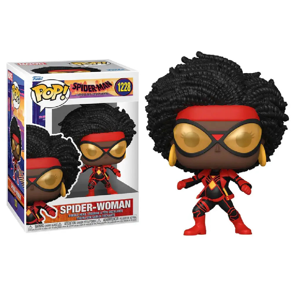 Funko Pop! Marvel: Spider-Man: Across The Spider-Verse - Spider-Woman. This collectible highlights Spider-Woman, one of the fearless and iconic characters from the animated Spider-Man: Across The Spider-Verse film. F-65727 thumbnail