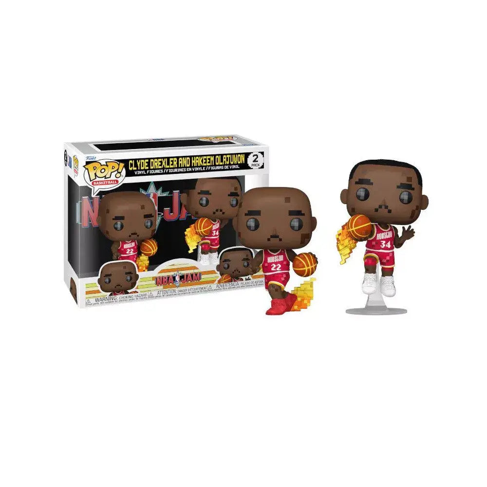 Funko Pop! NBA JAM: Rockets - Clyde Drexler and Hakeem Olajuwon 2-Pack. This 2-pack featuring Houston Rockets legends is guaranteed to be a slam dunk addition to your basketball collection. F-75063 thumbnail