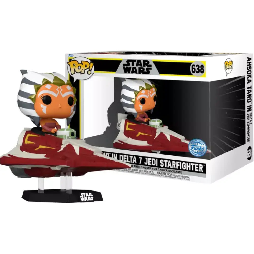 Funko Pop! Ride Super Deluxe: Star Wars - Ahsoka Tano in Delta 7 Jedi Starfighter (Exclusive). This exclusive piece features Ahsoka Tano inside her Delta 7 Jedi Starfighter masterfully rendered with the detail and craftsmanship Funko is known for. F-73706 thumbnail