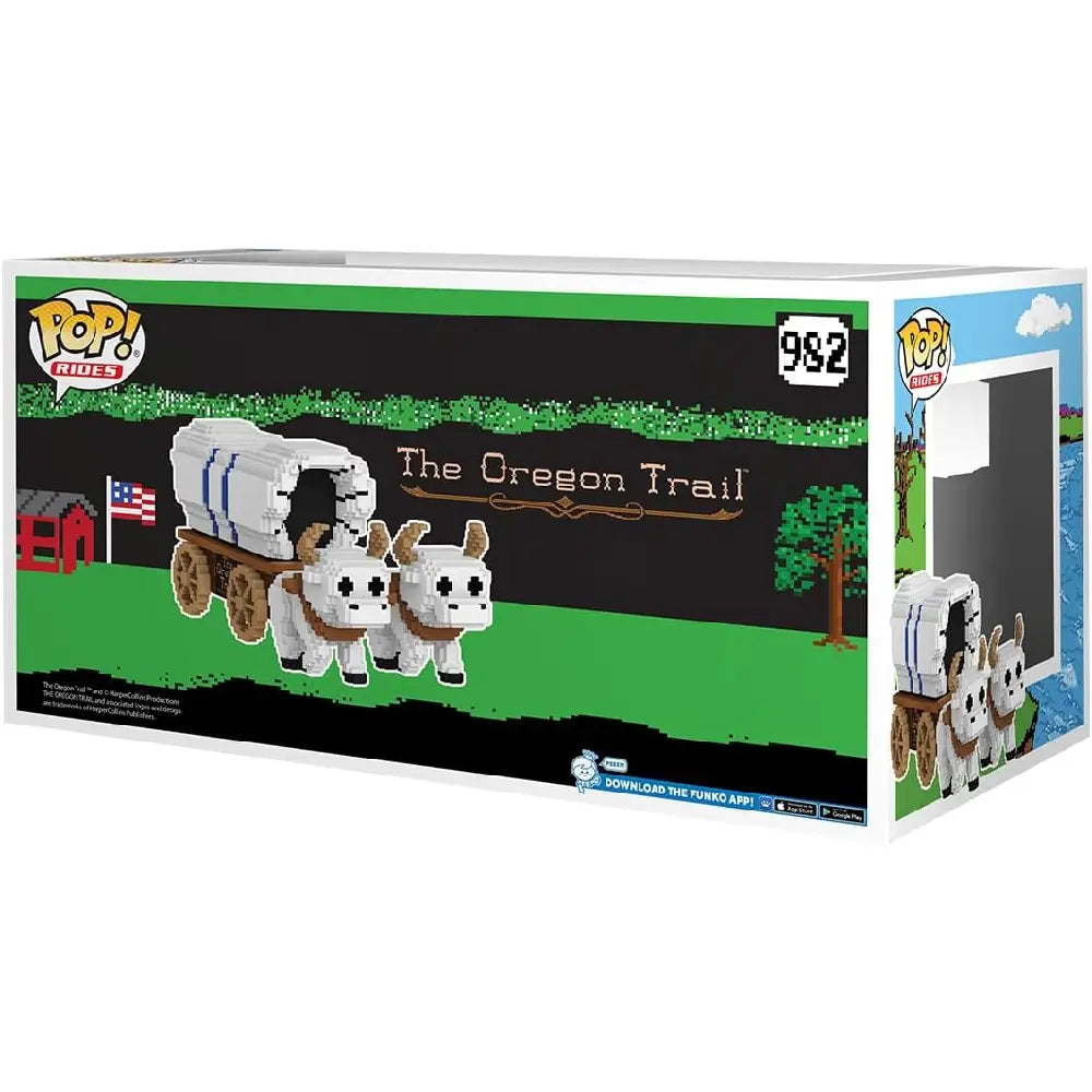 Funko Pop! Rides Super Deluxe: The Oregon Trail - Oxen and Wagon. Enhance your The Oregon Trail collection with this Super Deluxe Pop! Ride, a standout addition to any Pop! Games display. F-80280 thumbnail