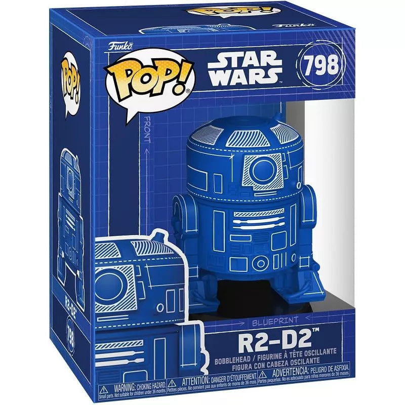 Funko Pop! Star Wars: R2-D2 -Blueprint - Vinyl Figure #798 #86845 thumbnail