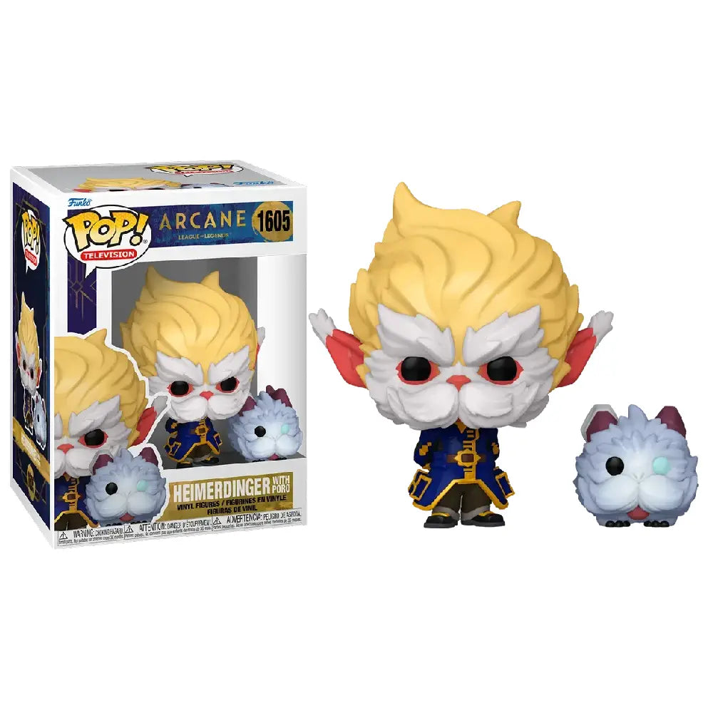 Funko Pop! TV: Arcane League of Legends - Heimerdinger with Poro. The conflict between Piltover and the Undercity is intensifying! Assemble your team and get ready for combat with Pop! Heimerdinger with Poro! F-80193 thumbnail