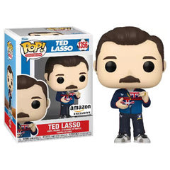 Funko Pop! TV: Ted Lasso - Ted Lasso with Teacup Amazon Exclusive. This figure perfectly captures Ted’s upbeat personality and quirky charm, portrayed by Jason Sudeikis. F-66480
