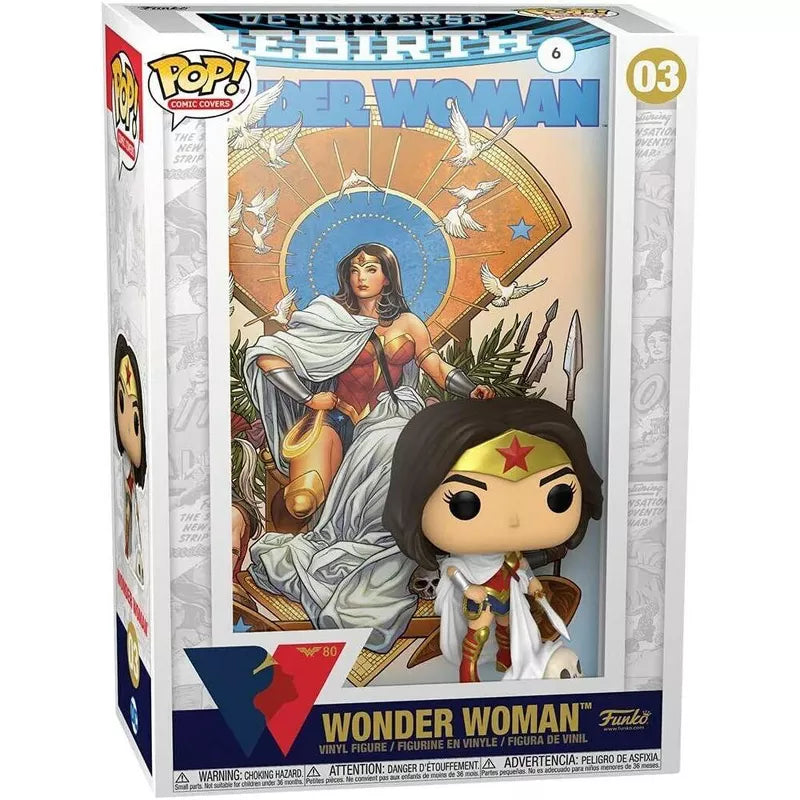 Funko Pop! Vinyl Comic Cover: Wonder Woman Rebirth 80th Anniversary Collectible Figure with Display Case thumbnail