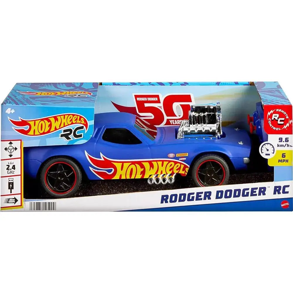 Hot Wheels 1:16 Scale RC Rodger Dodger Toy Car, thumbnail