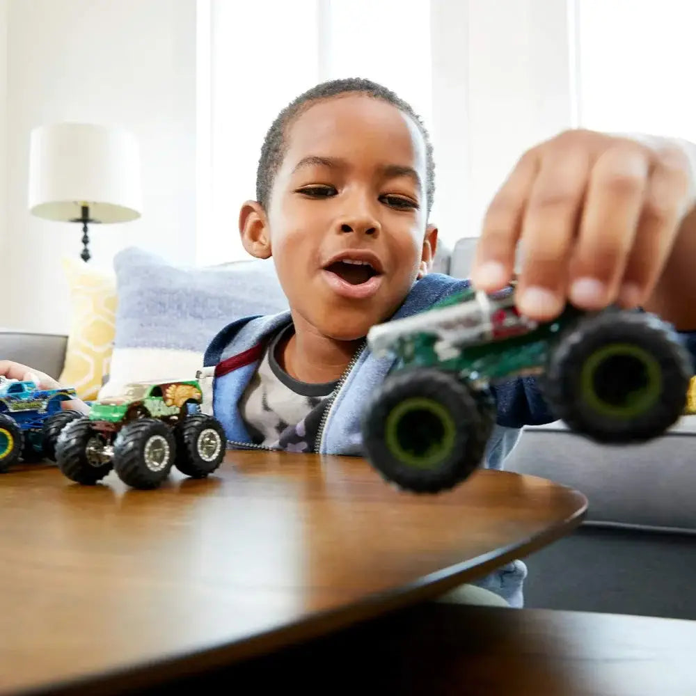 Hot Wheels Monster Trucks 1: 64 Scale 4-Truck Pack (Styles May Vary) This set features a range of distinct Monster Trucks, offering exciting options for kids and collectors while immersing them in the imaginative world of Hot Wheels. GBP23 thumbnail