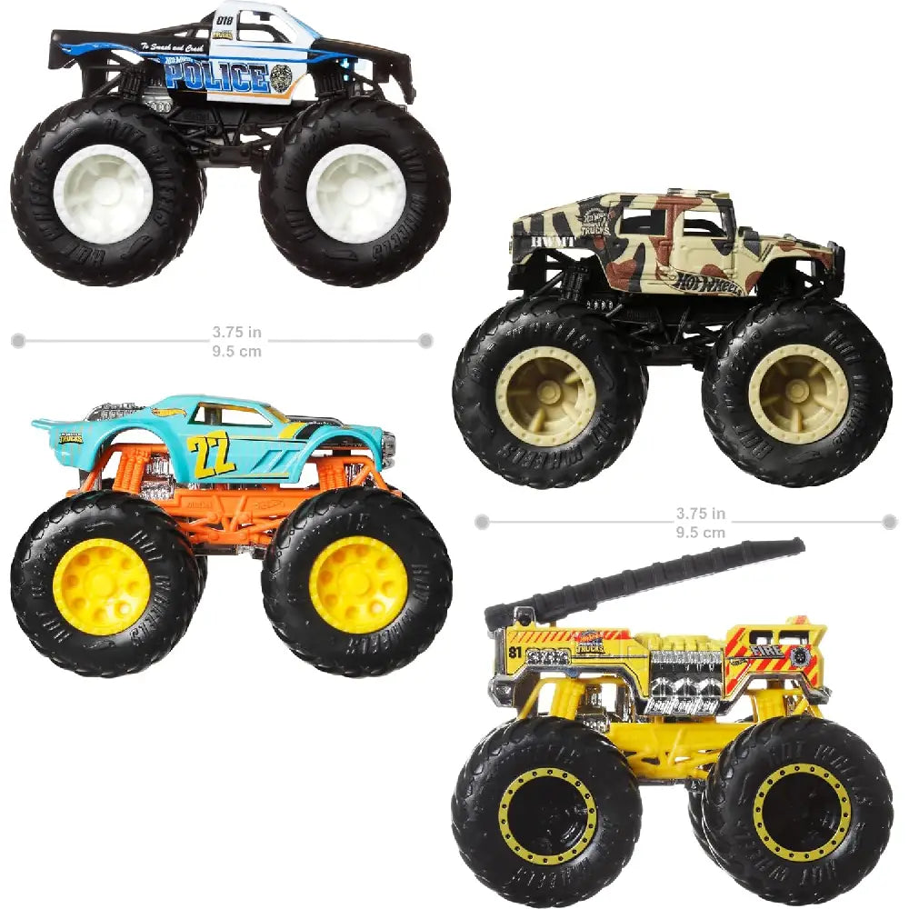 Hot Wheels Toy Monster Trucks Set of 4 Alarm Squad HWP43 thumbnail