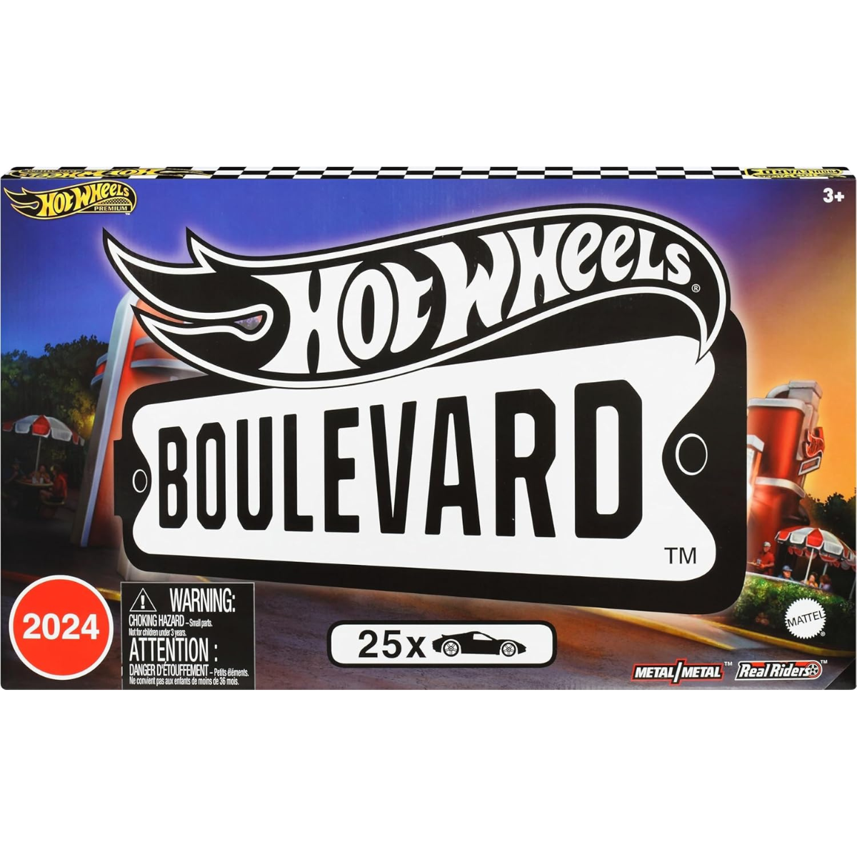 Hot Wheels Boulevard 25-Car Factory Set, Premium 1:64 Scale Die-Cast Collector Vehicles with Real Riders and Metal/Metal Construction thumbnail