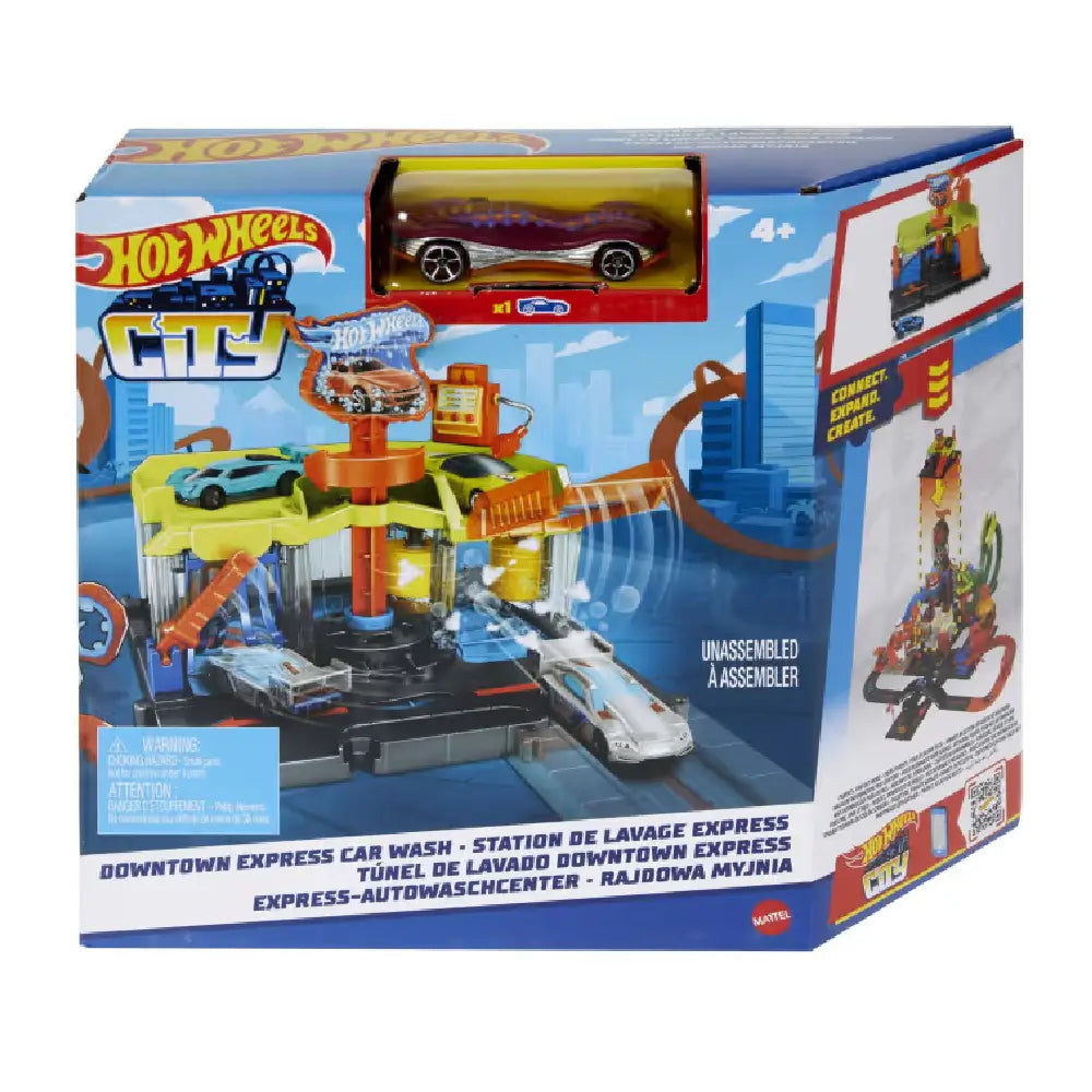 Hot Wheels City Downtown Express Car Wash Playset with 1 Toy Car HDR27 thumbnail