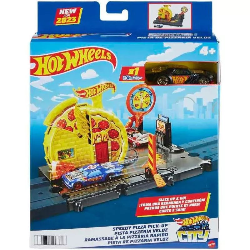 Hot Wheels City Speedy Pizza Pick-Up Playset HKX44 Track Set Car Included thumbnail