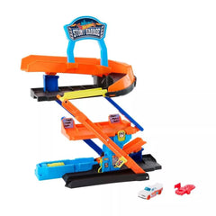 Hot Wheels City Track Stunt Garage with 1:64 Scale Vehicle