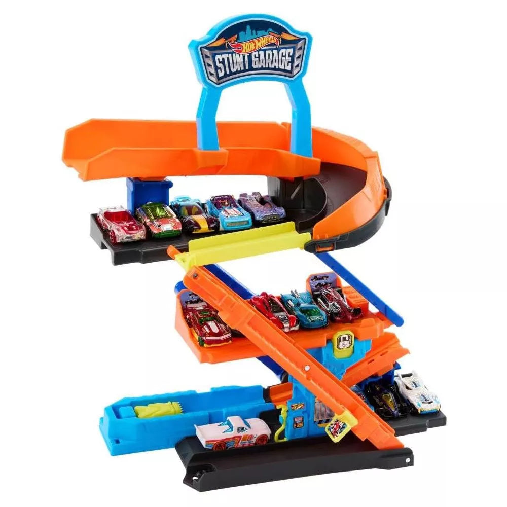 Hot Wheels City Track Stunt Garage with 1:64 Scale Vehicle thumbnail