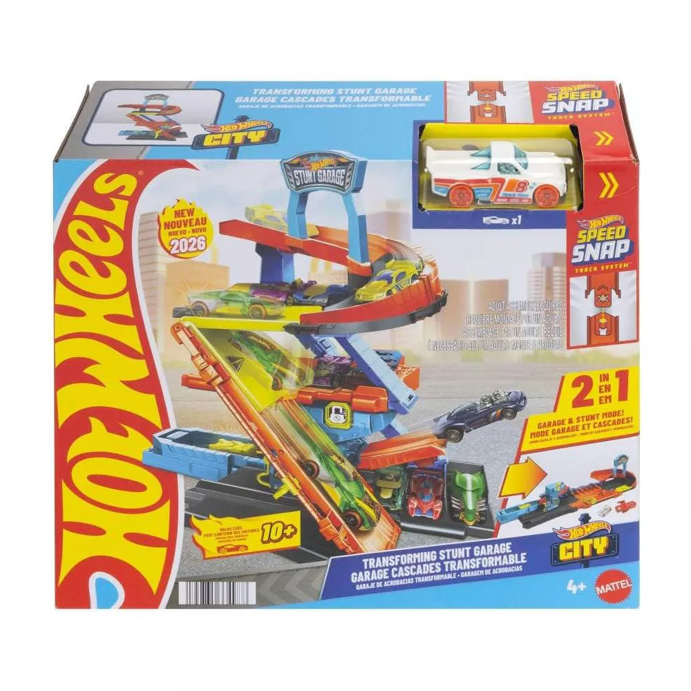Hot Wheels City Track Stunt Garage with 1:64 Scale Vehicle thumbnail