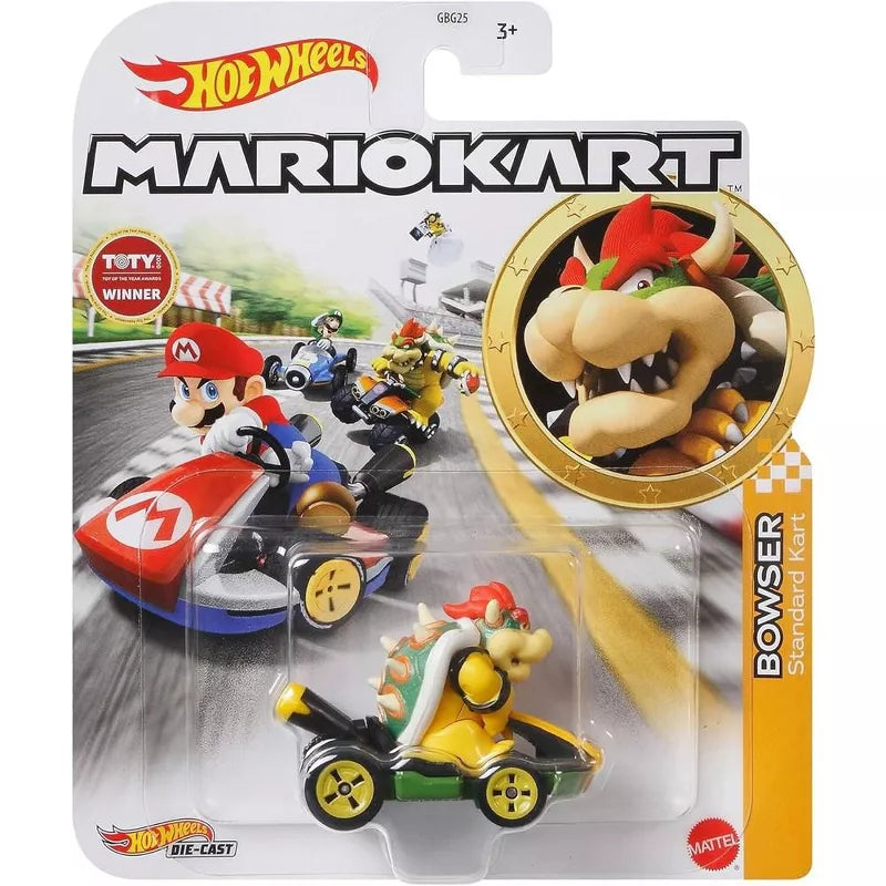 Hot Wheels Mario Kart 1:64 Scale Bowser in Standard Kart Collectible Vehicle