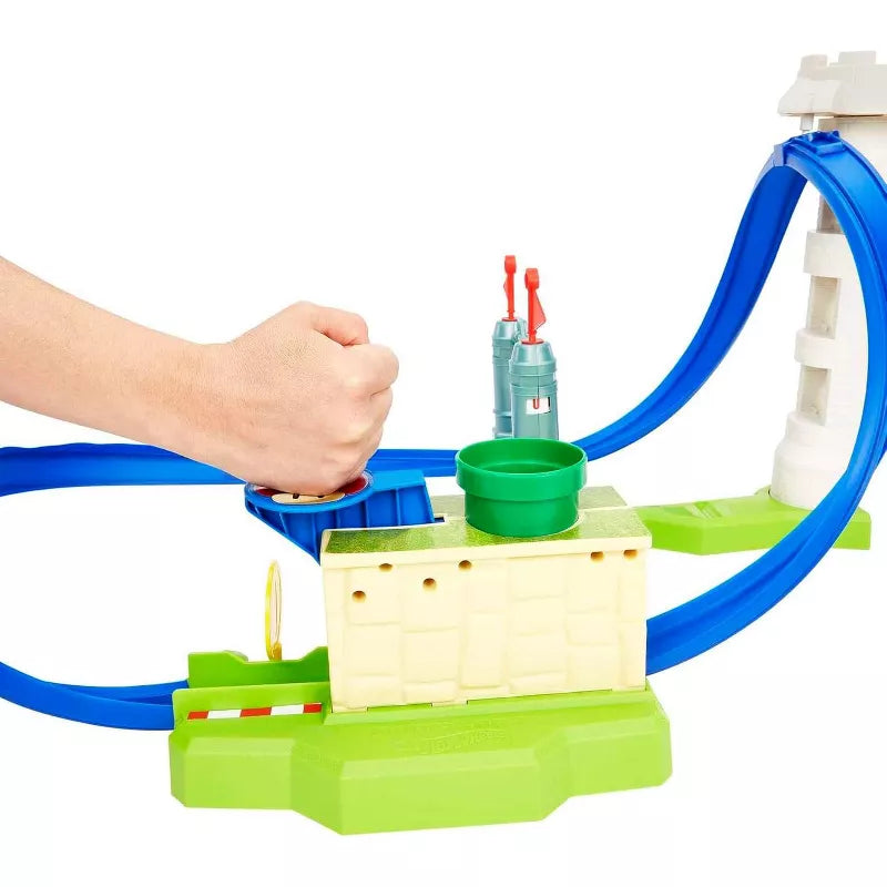 Hot Wheels Mario Kart Circuit Slam Vehicle Playsets with Mattle Blue Car Toy thumbnail