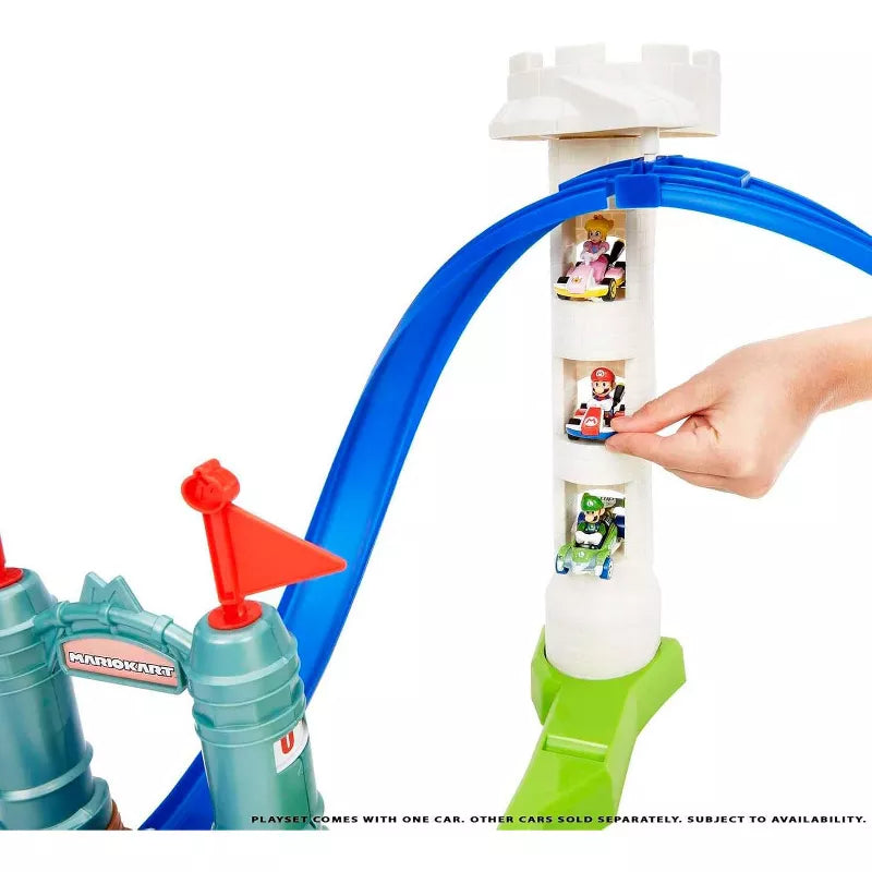 Hot Wheels Mario Kart Circuit Slam Vehicle Playsets with Mattle Blue Car Toy thumbnail