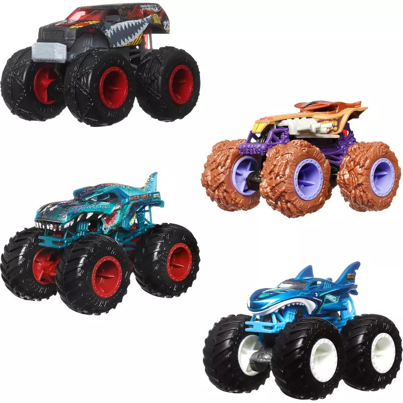 Hot Wheels Monster Trucks, 1:64 Scale Toy Monster Trucks, Set of 4 Fang Frenzy
