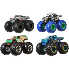 Hot Wheels Monster Trucks 1: 64 Scale 4-Truck Pack (Styles May Vary) This set features a range of distinct Monster Trucks, offering exciting options for kids and collectors while immersing them in the imaginative world of Hot Wheels. GBP23