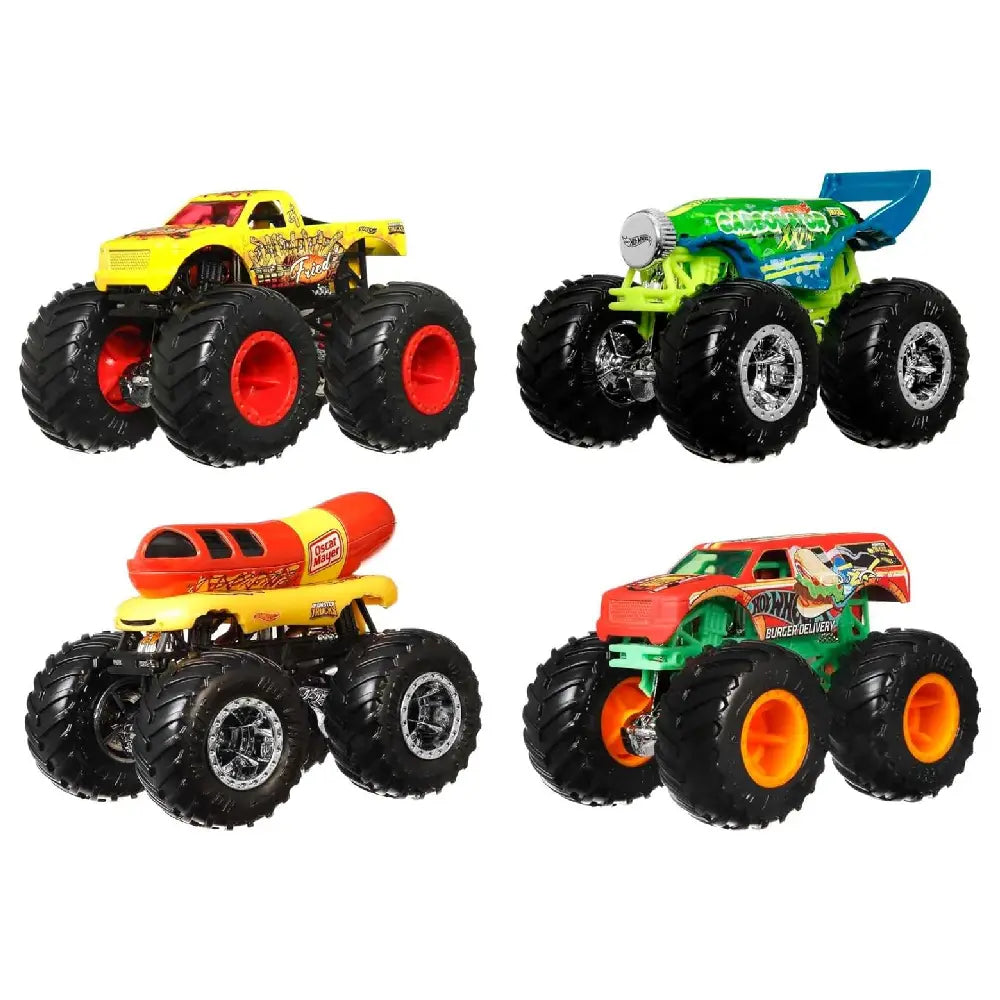 Hot Wheels Monster Trucks Set of 4 1:64 Scale Toy Trucks HLT73 thumbnail