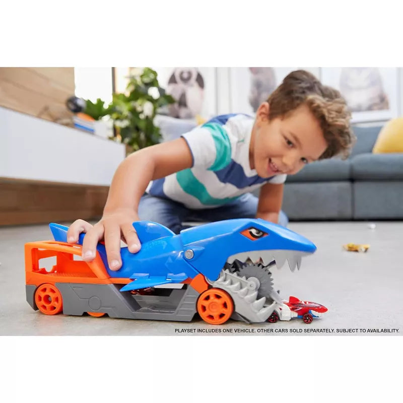 Hot Wheels Shark Chomp Transporter Playset with 1 Toy Car in 1:64 Scale thumbnail