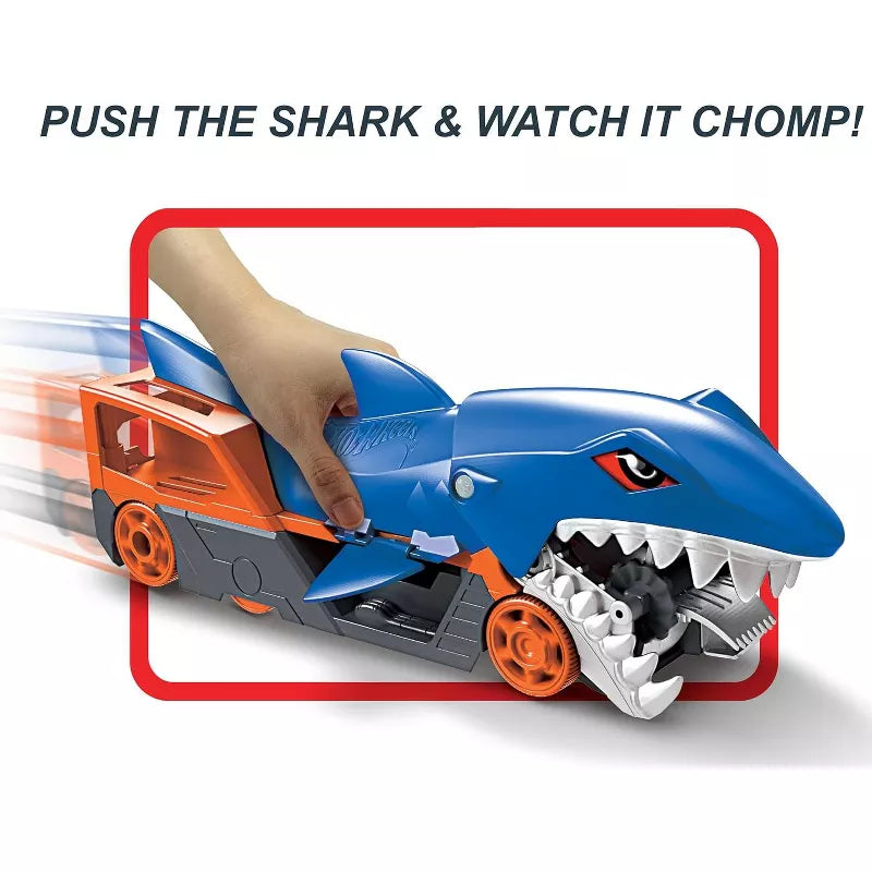 Hot Wheels Shark Chomp Transporter Playset with 1 Toy Car in 1:64 Scale thumbnail