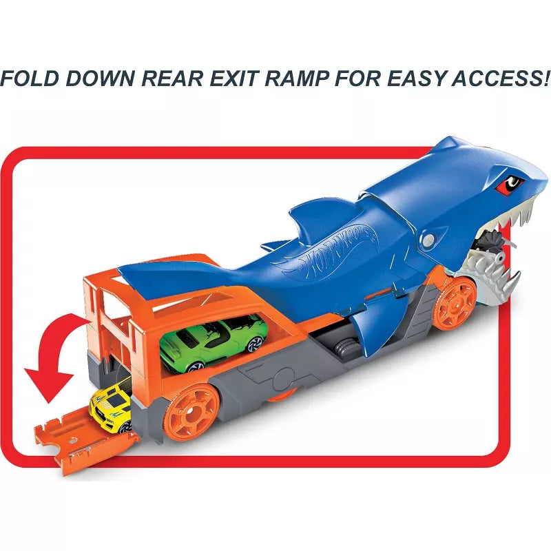 Hot Wheels Shark Chomp Transporter Playset with 1 Toy Car in 1:64 Scale thumbnail